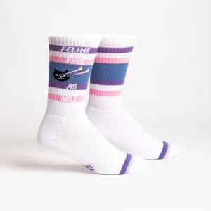 Feline Fine as Hell Unisex Athletic Crew Socks