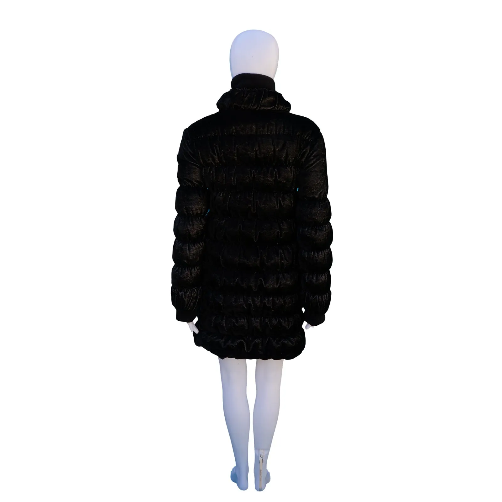 FENDI BLACK METALLIC PUFFER COAT