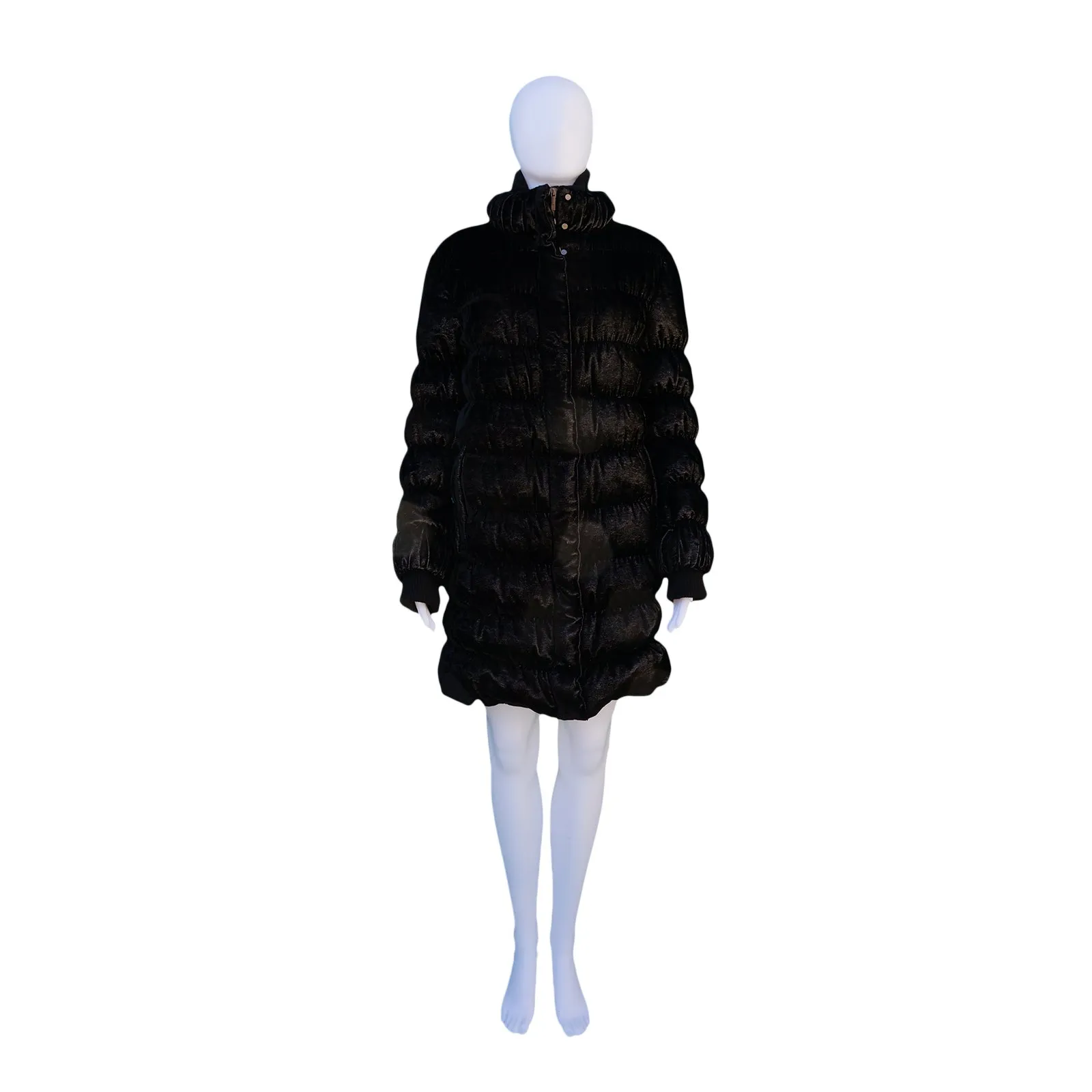 FENDI BLACK METALLIC PUFFER COAT