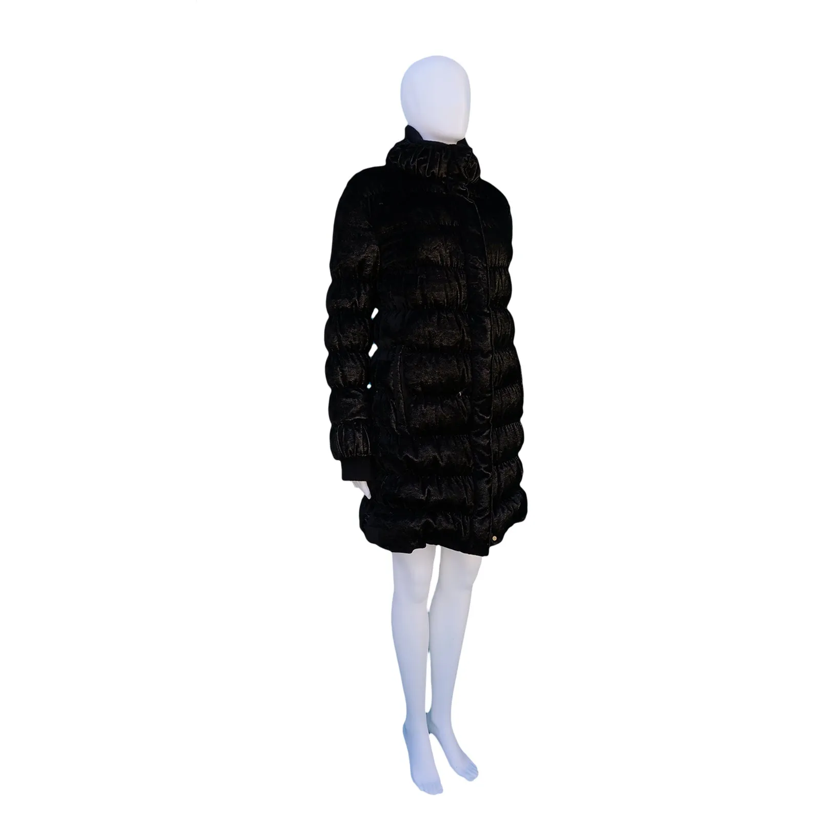 FENDI BLACK METALLIC PUFFER COAT