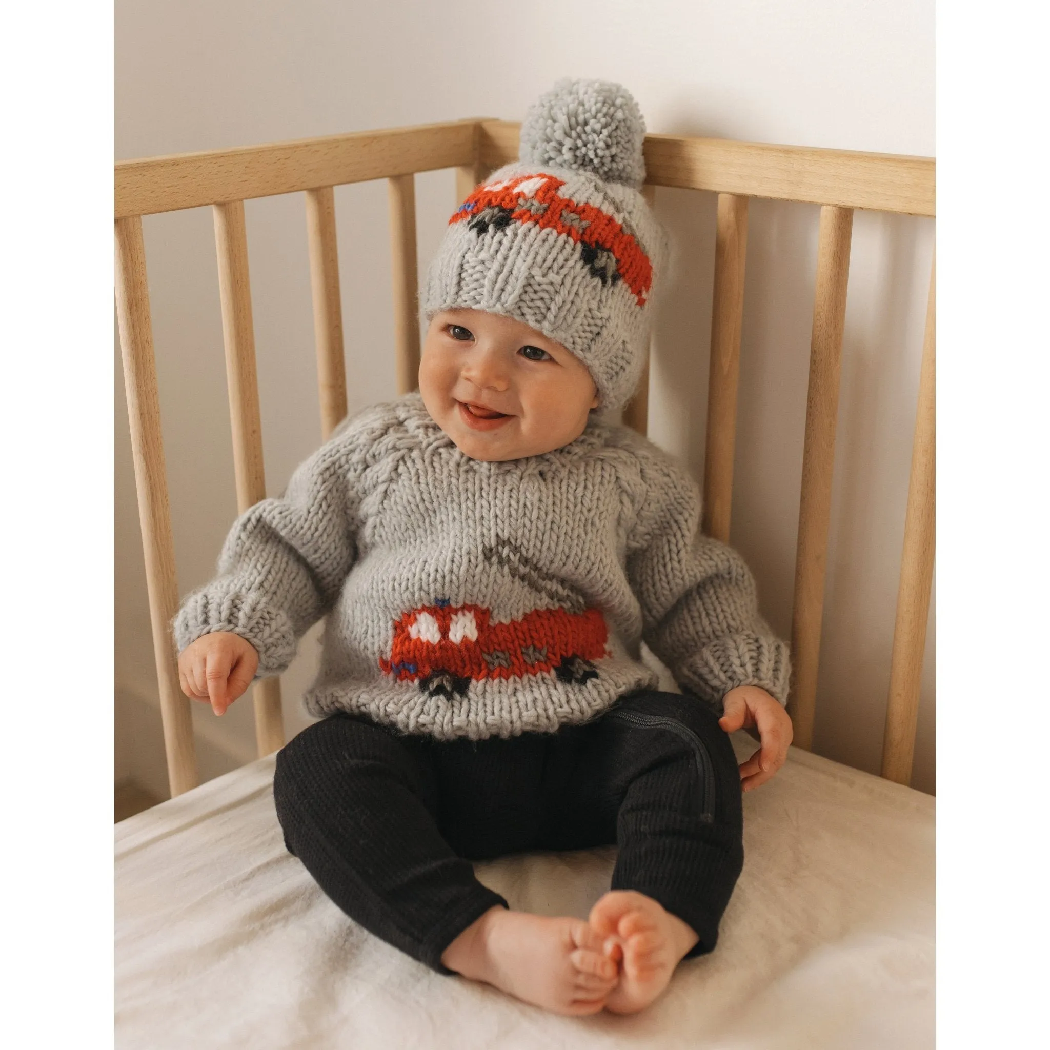 Fire Engine Crew Neck Sweater for Baby & Toddler