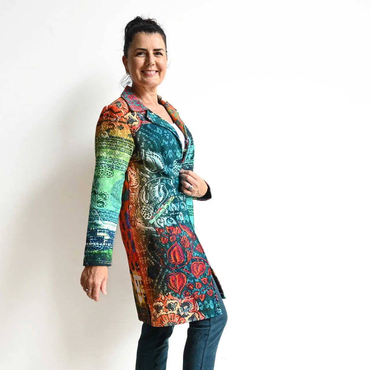 Gallery Coat Jacket by Orientique Australia - Emerald City - 62657