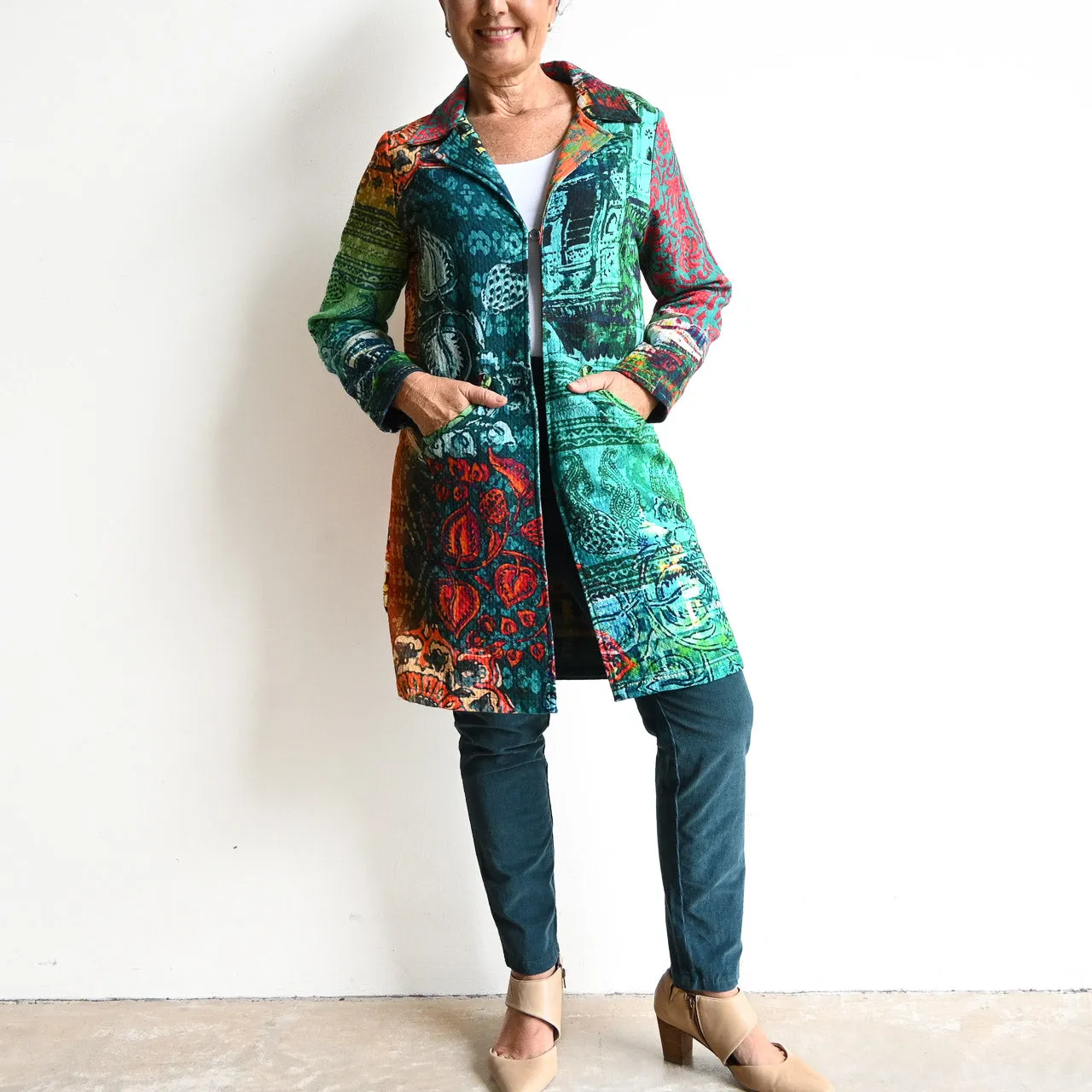 Gallery Coat Jacket by Orientique Australia - Emerald City - 62657