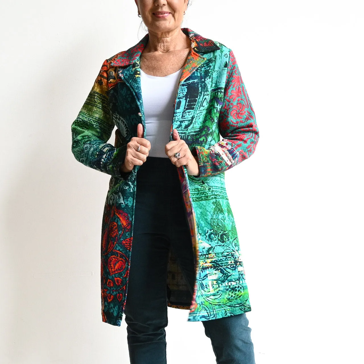 Gallery Coat Jacket by Orientique Australia - Emerald City - 62657