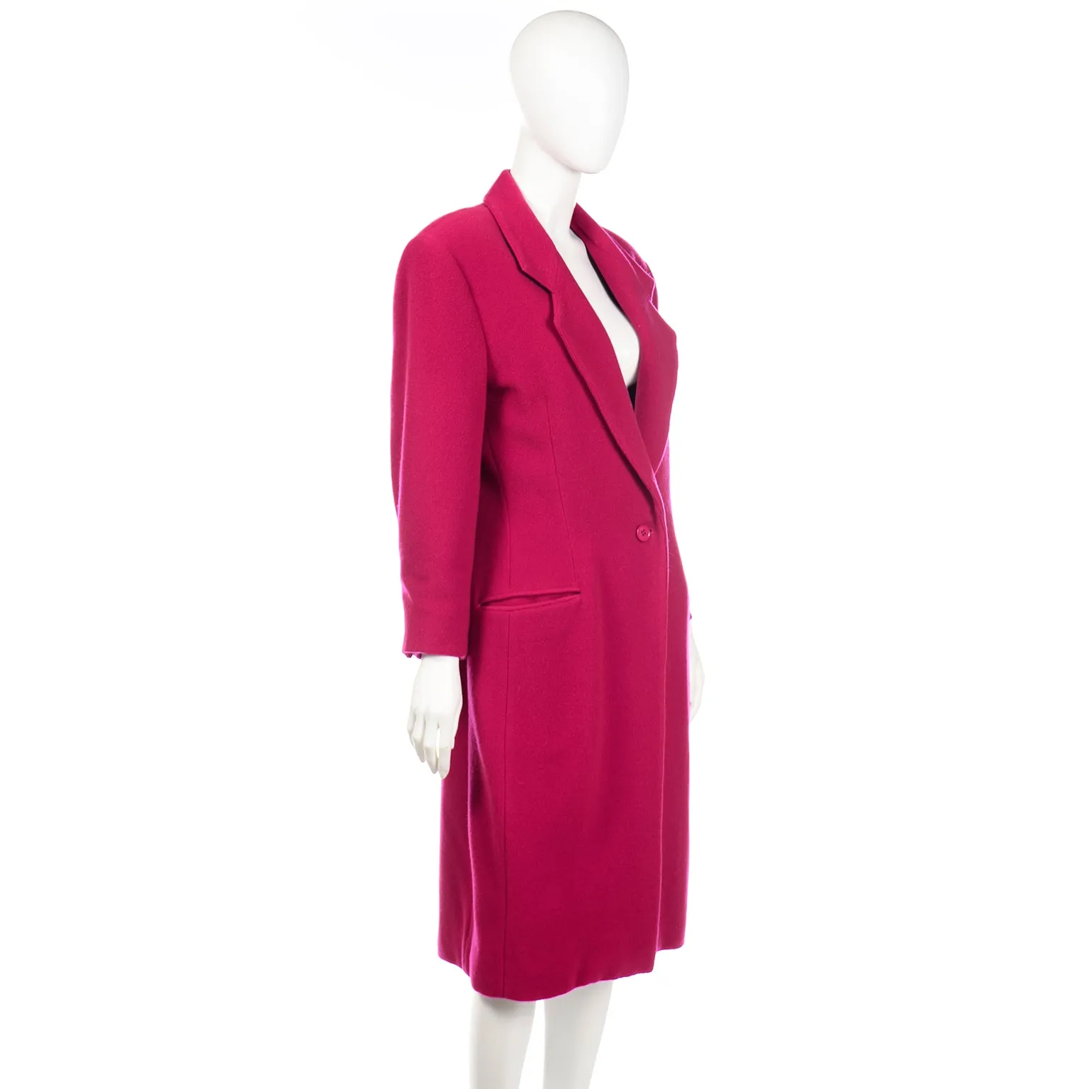 Gianfranco Ferre Vintage Raspberry Red Wool Coat