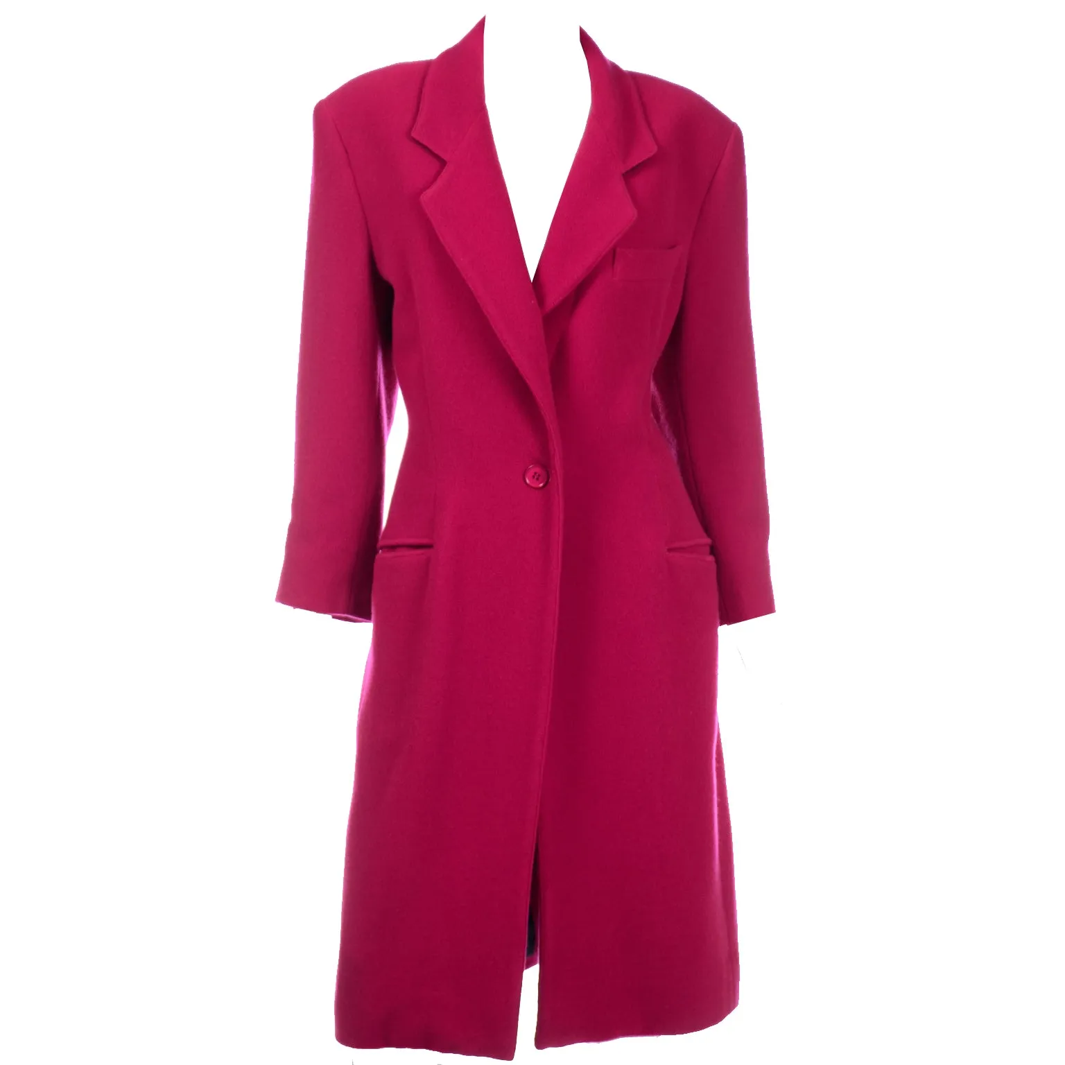 Gianfranco Ferre Vintage Raspberry Red Wool Coat