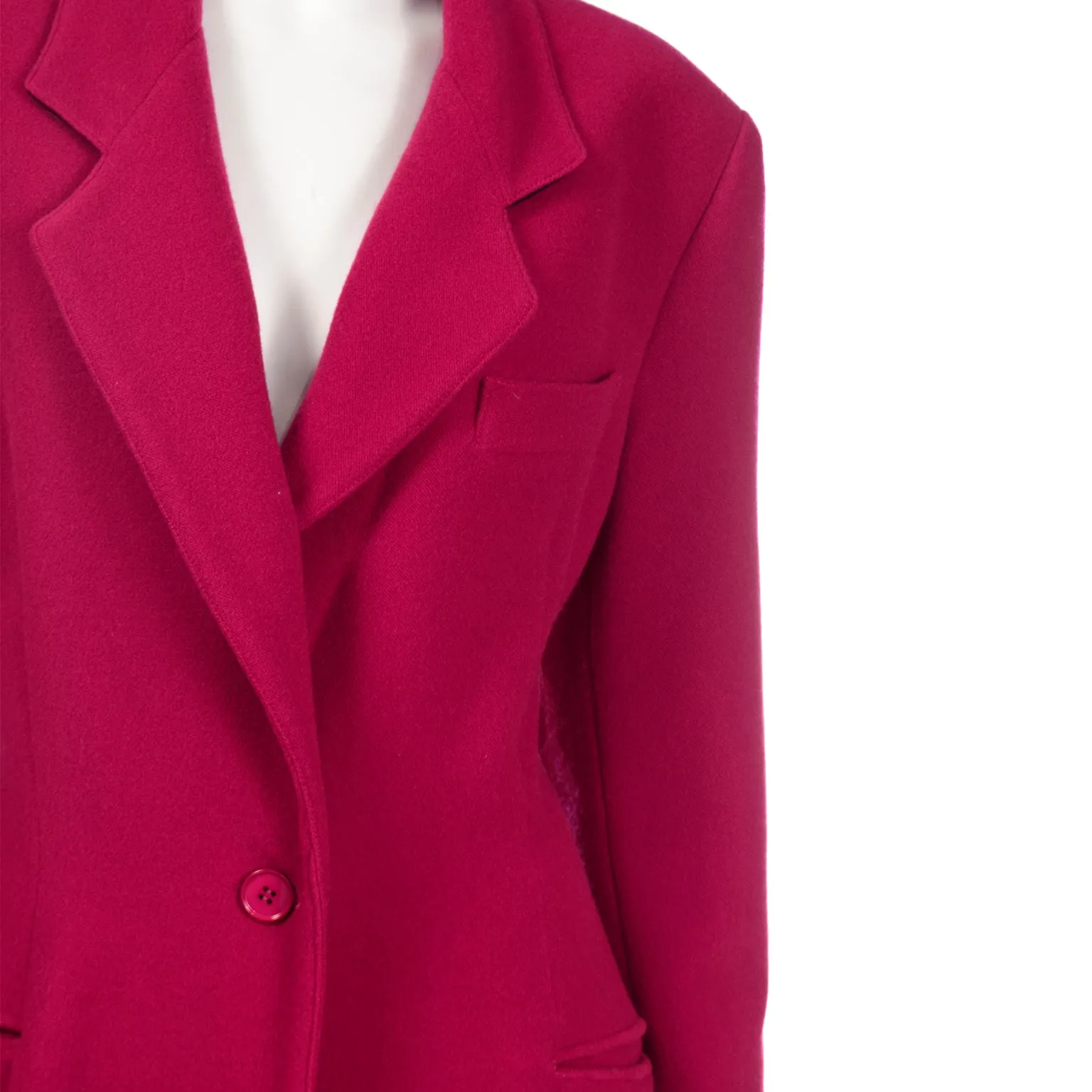 Gianfranco Ferre Vintage Raspberry Red Wool Coat