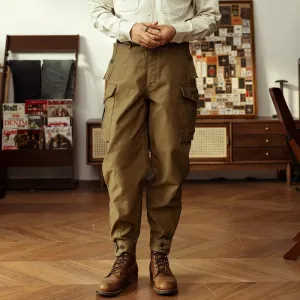 Ground Crew Trousers 1930s Style Mens Tapered Cargo Pants