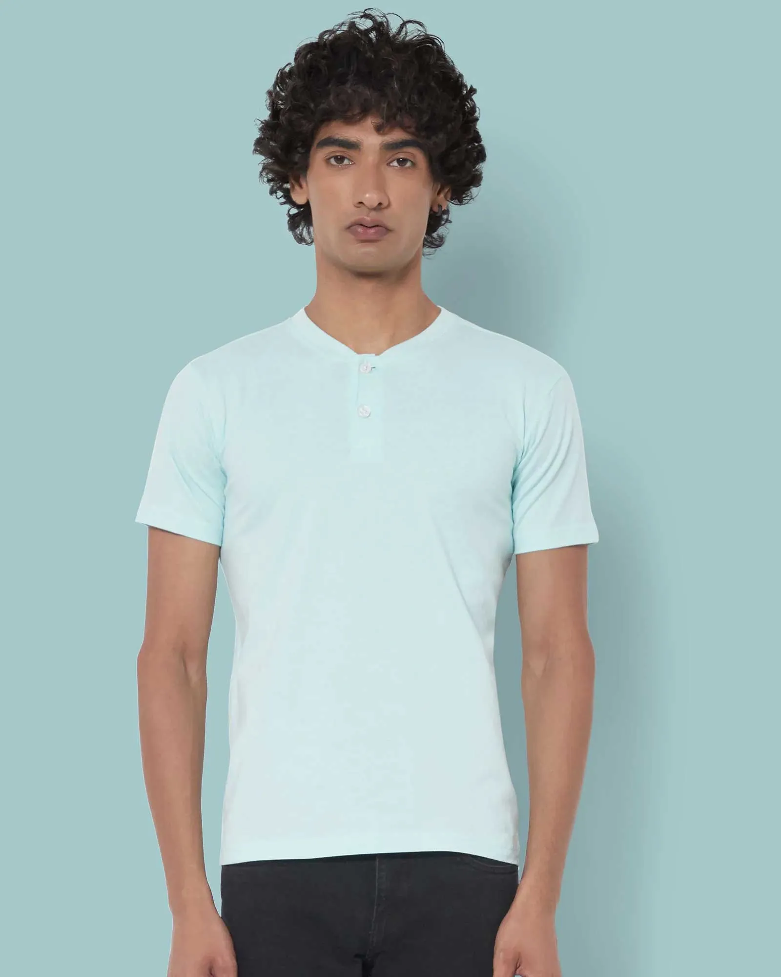 Half Sleeves Henley: Celeste