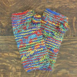 Hand Knitted Wool Arm Warmer - SD Rainbow Mix