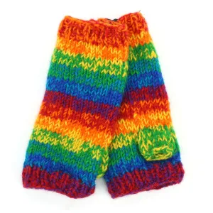 Hand Knitted Wool Arm Warmer - SD Shredded Rainbow