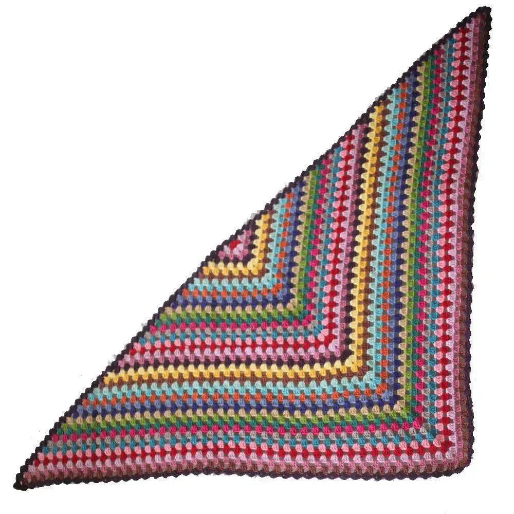 Hand-made crochet triangle shawl scarf blanket