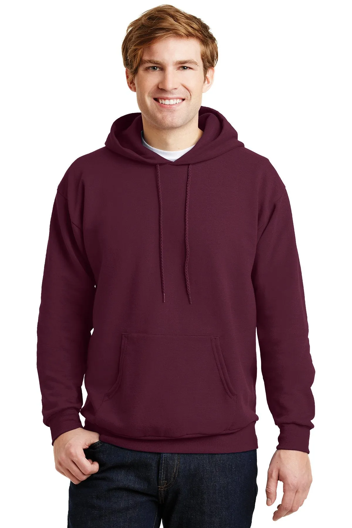 Hanes Ecosmart Pullover Hooded Sweatshirt P170 Maroon