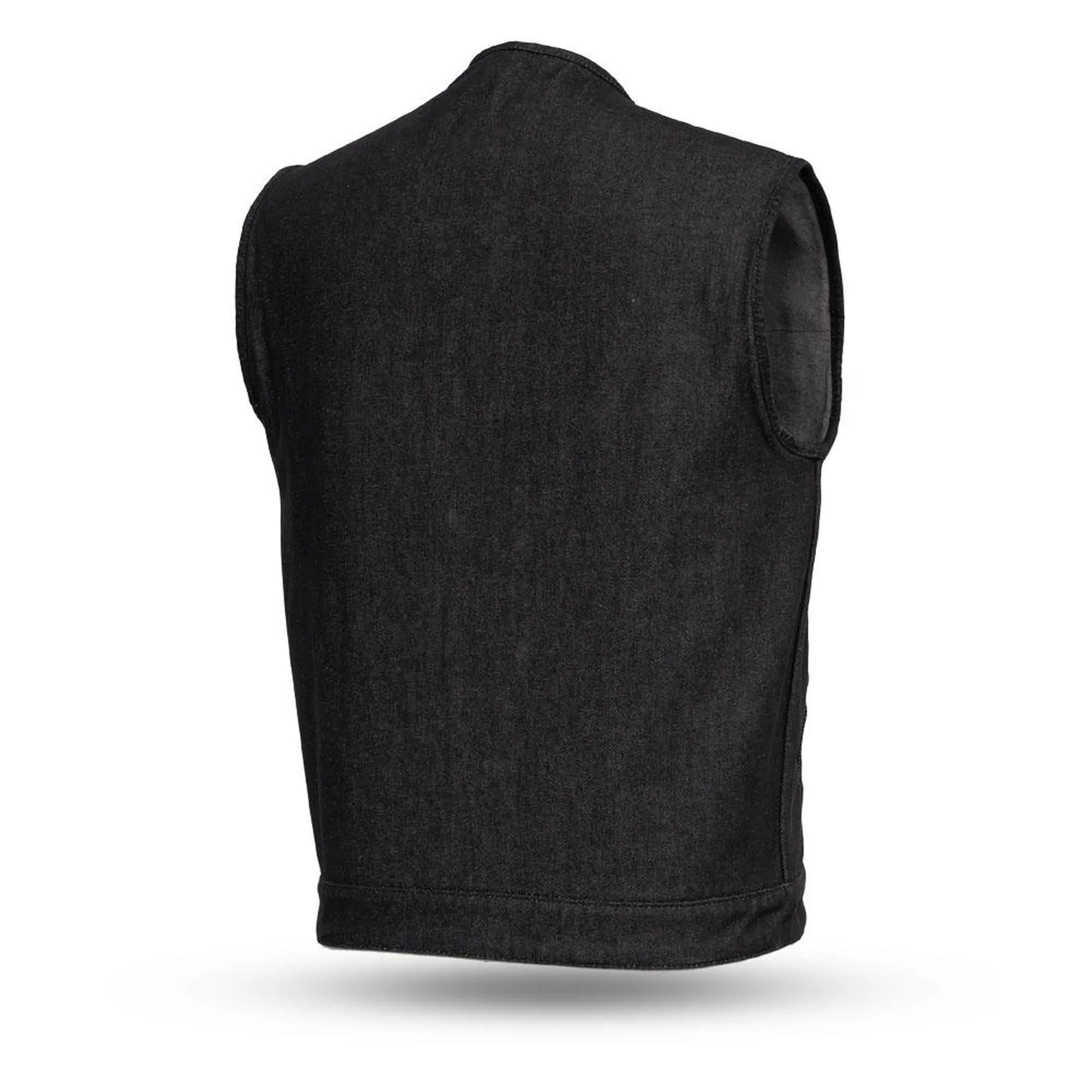 Haywood - Black Denim Men's Motorcycle Vest