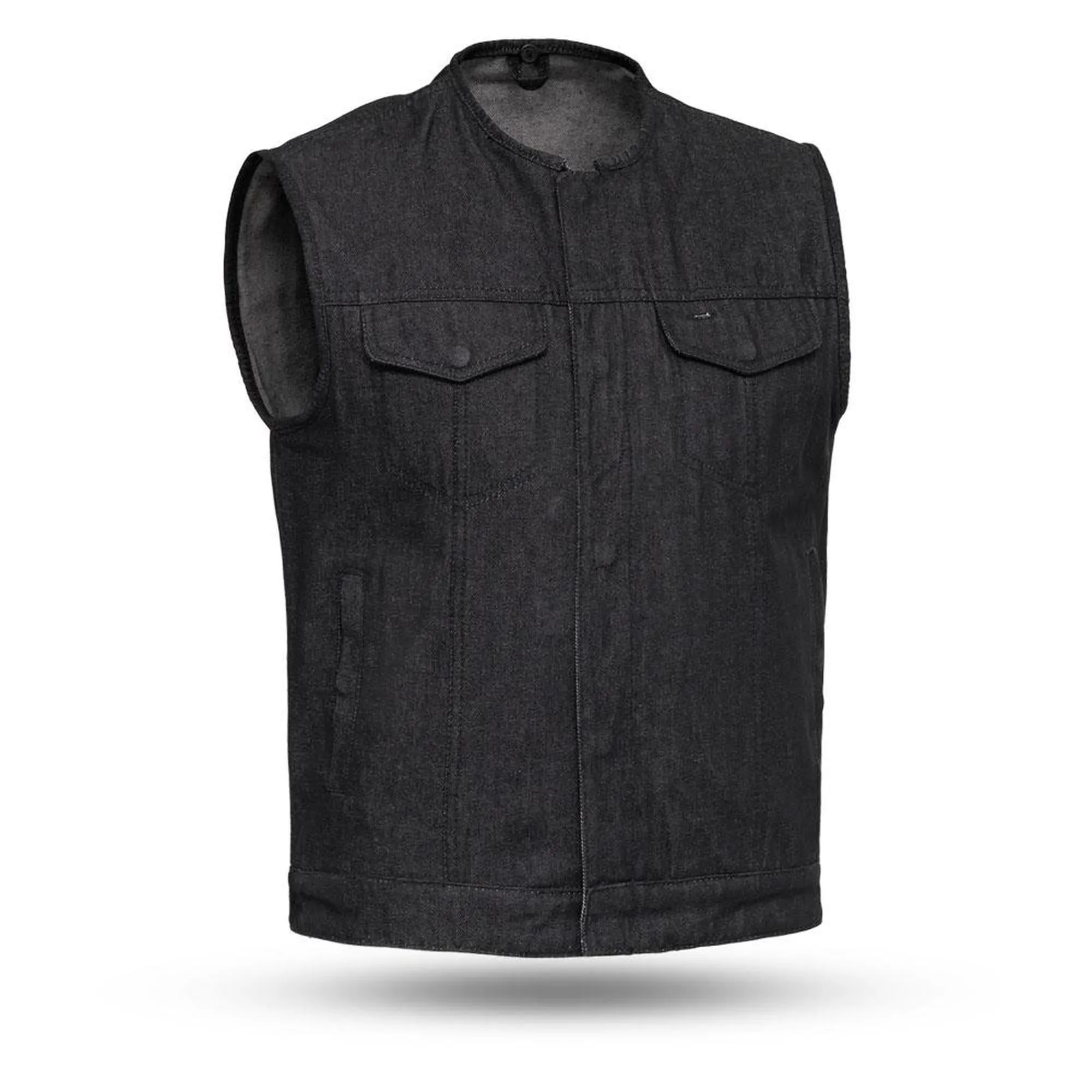 Haywood - Black Denim Men's Motorcycle Vest