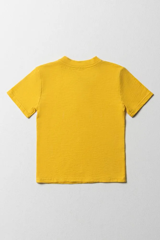 Henley Short Sleeve T-Shirt Yellow