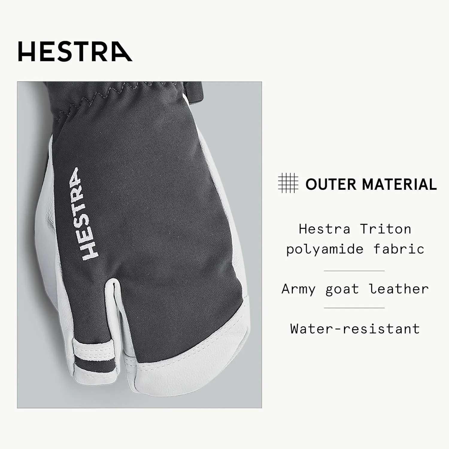 Hestra Army Leather Heli Ski Jr. 3-Finger Gloves