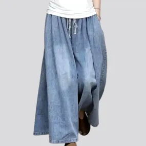 High-waist light-wash women's denim pants