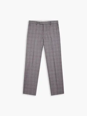 Highgrove Woven in Italy Slim Fit Grey Check Trousers