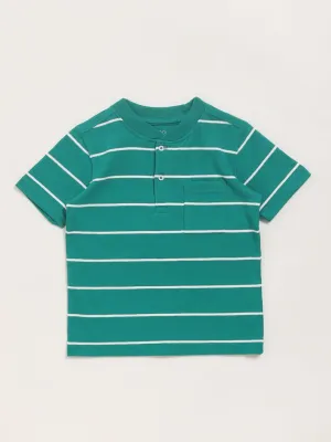 HOP Kids Green Striped T-Shirt