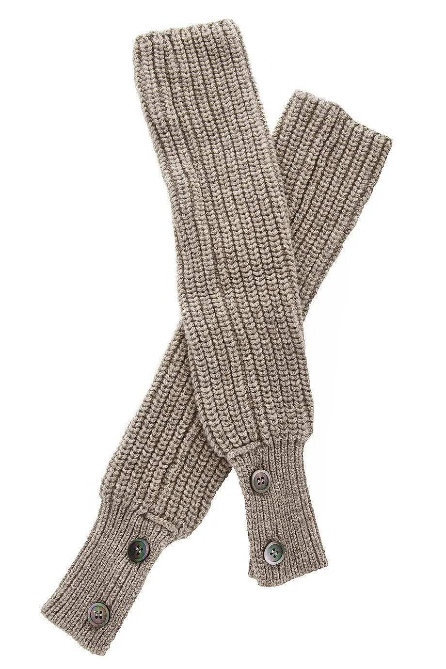 INVERNI HIMALAYA Beige Cashmere Wool Women Arm Warmers