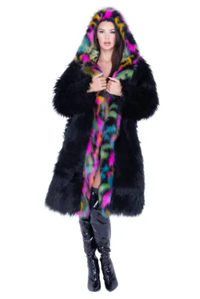 J-Valentine FE294 - Mid-Length Hooded Fur Coat