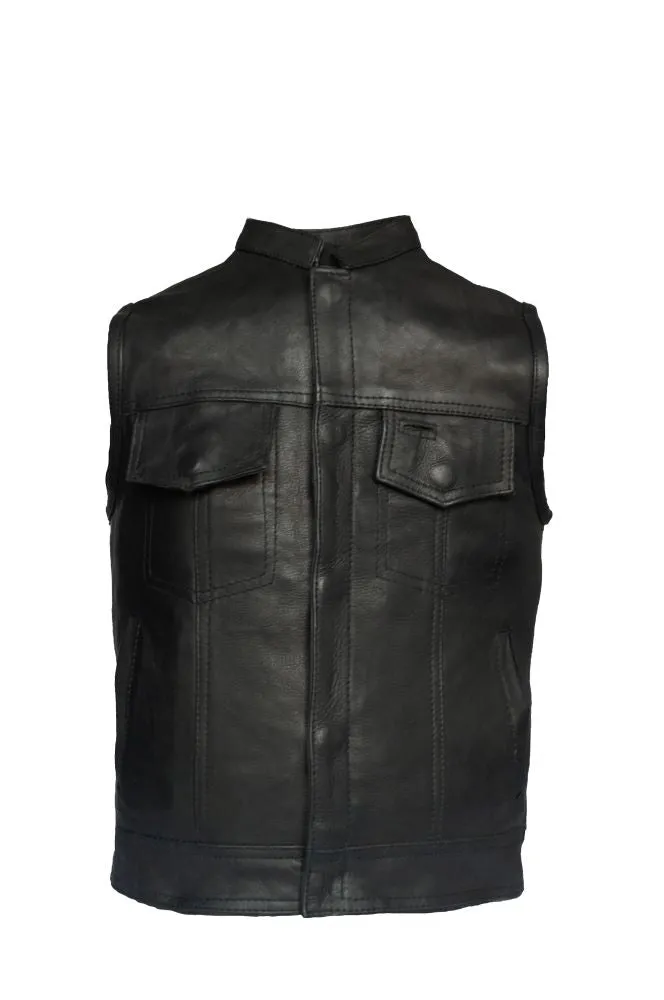 Kids Motorcycle Club Vest Premium Cowhide Leather