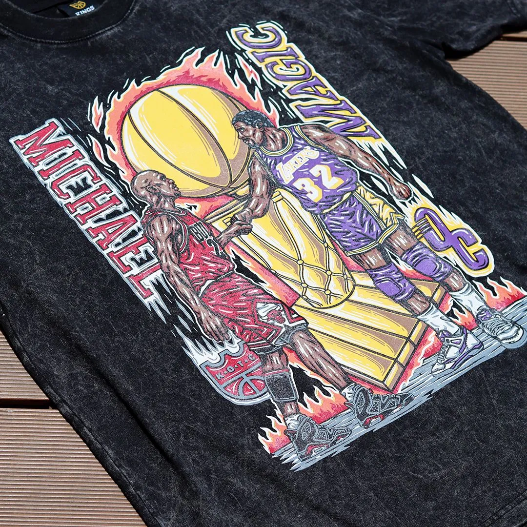 KOTCxOffCourt "Passing The Torch" Magic to MJ Vintage Washed T-Shirt in Black