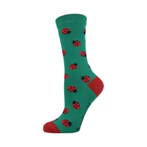 Ladybird Women's Bamboo Crew Socks in Green