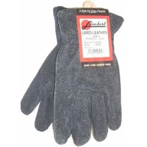 Lambert Black Stonewash Suede Sherpa Lined Gloves Large