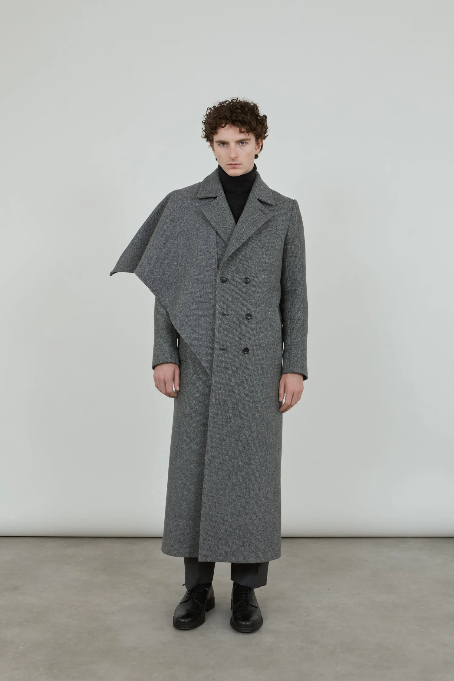 Laurence coat | Grey melange - Recycled wool blend