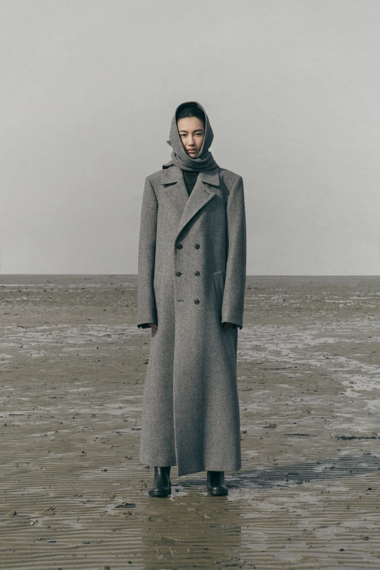 Laurence coat | Grey melange - Recycled wool blend