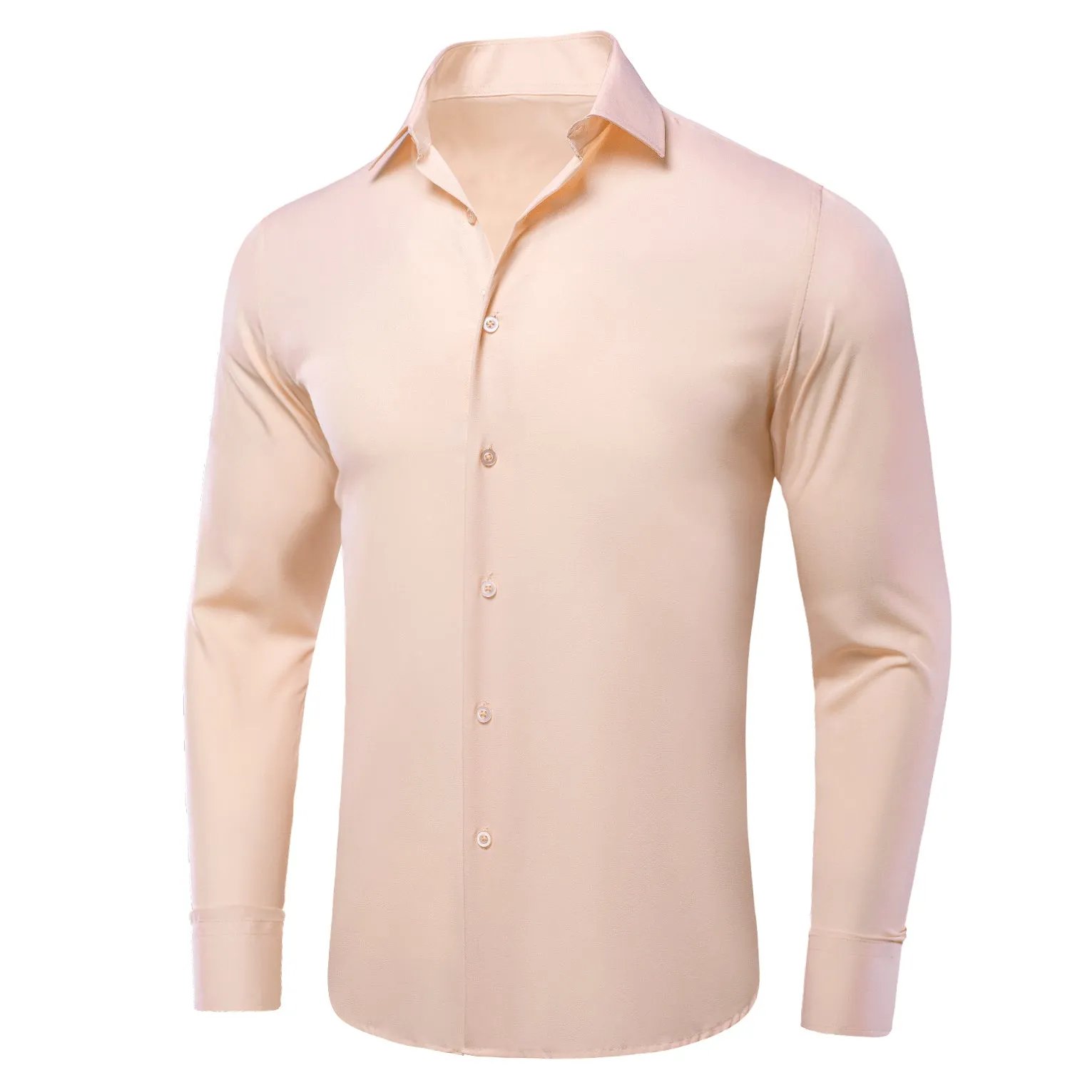 Light Pink Stretch Men's Long Sleeve Shirt