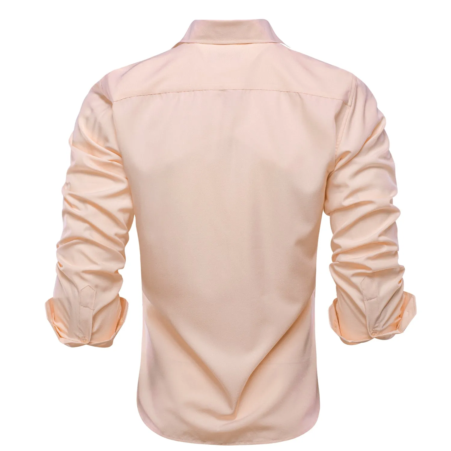 Light Pink Stretch Men's Long Sleeve Shirt