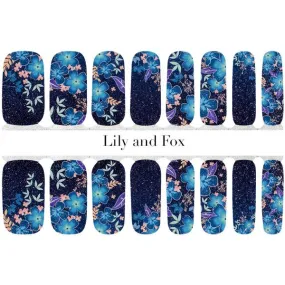 Lily And Fox - Nail Wrap - Midnight Hibiscus