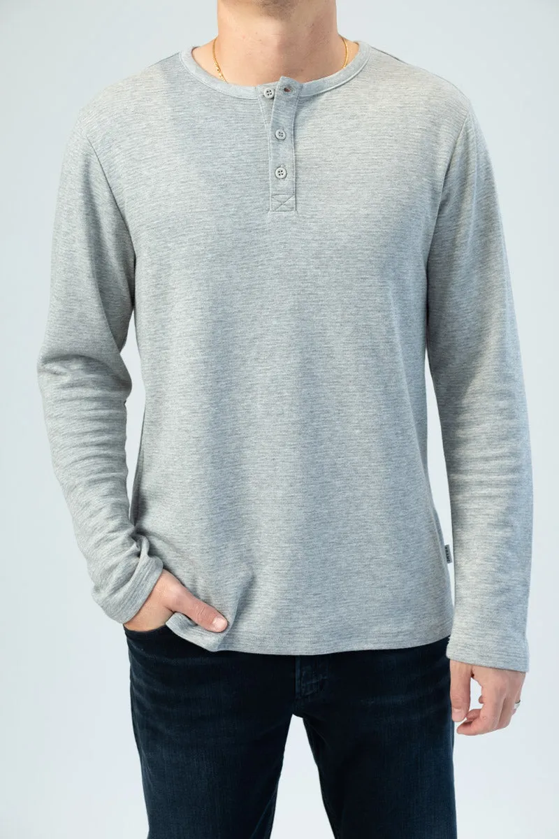 Long Sleeve Henley Shirt in Gris