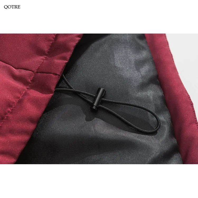 Loose Fit Embroidery Stand-Up Collar Raincoat Down Coat