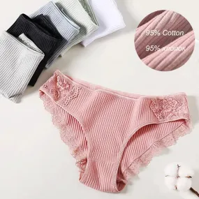 Lot de 3 Culottes en coton et dentelle modèle Camilia