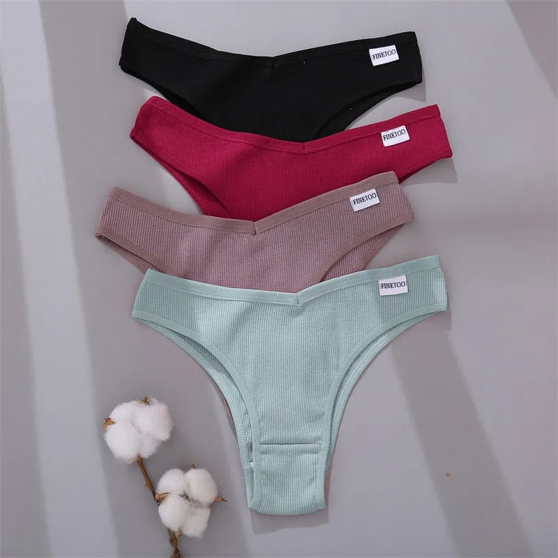 Lot de 4 Culottes Brazilian en coton modèle Finetoo