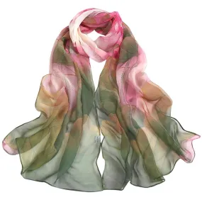 Lotus Printing Retro Long Soft Wrap Scarf