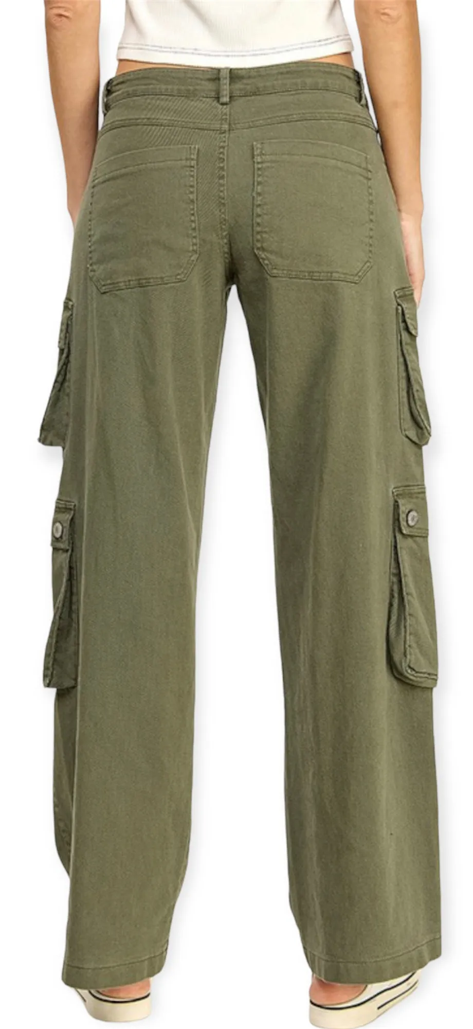 Low Rise Wide Cargo Pants