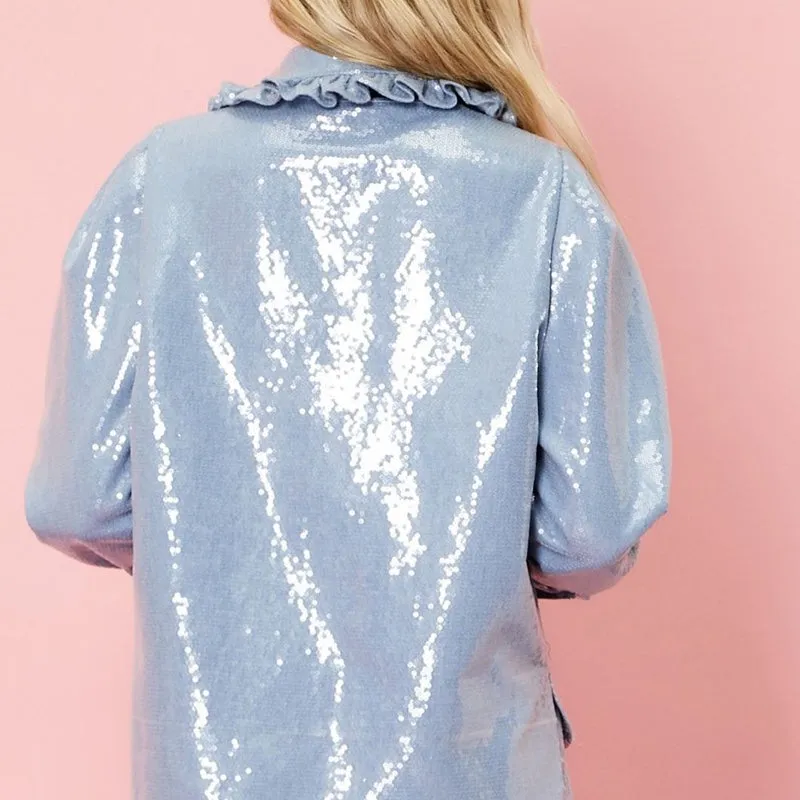 Lucky Sequin Western Shirt Denim - S