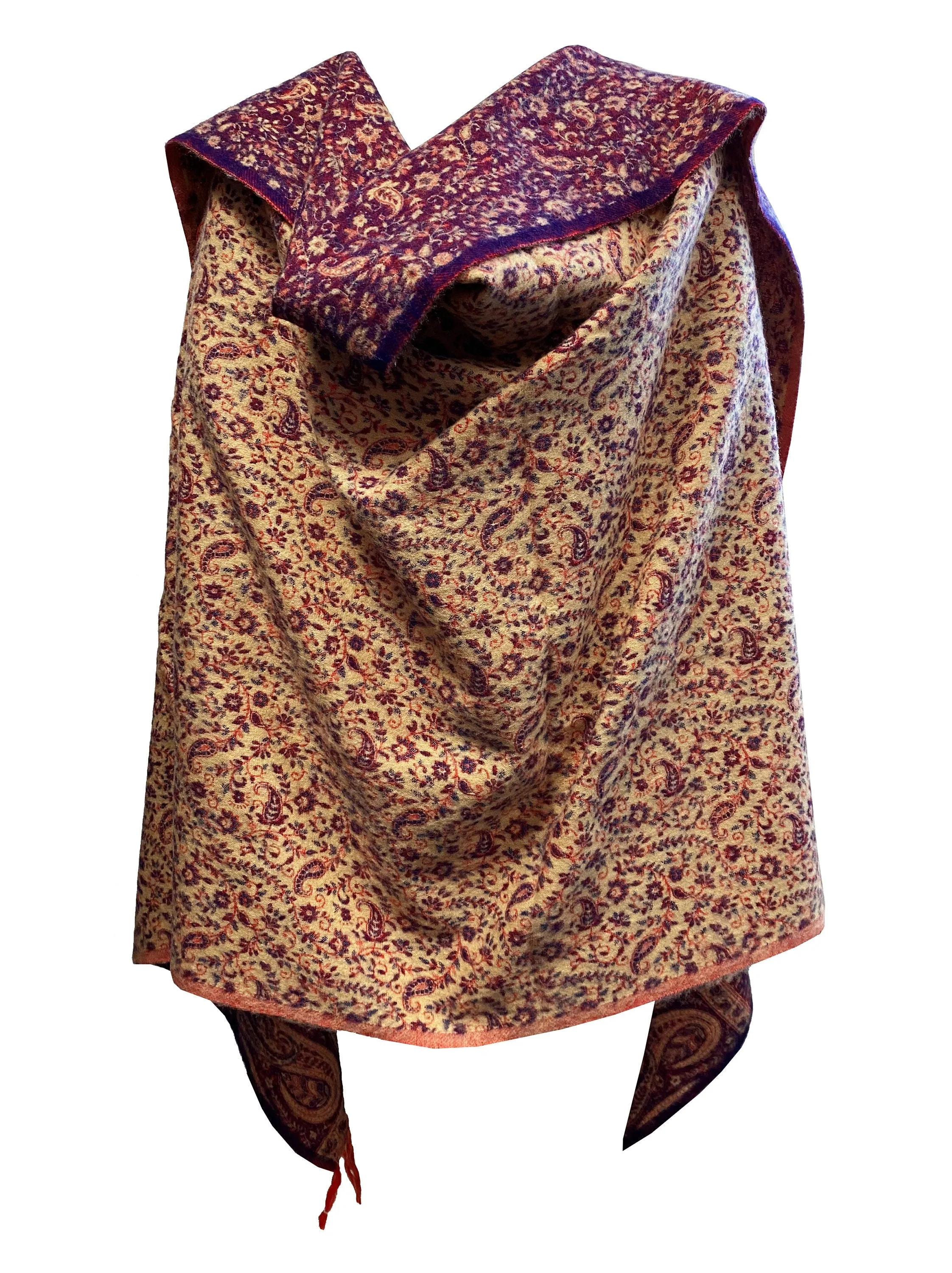 LUXURY HANDMADE soft PURPLE floral Scarf Yak Wool comfortable scarf Shawl Blanket stole unisexTravel Wrap Meditation Soft Shawl special Gift