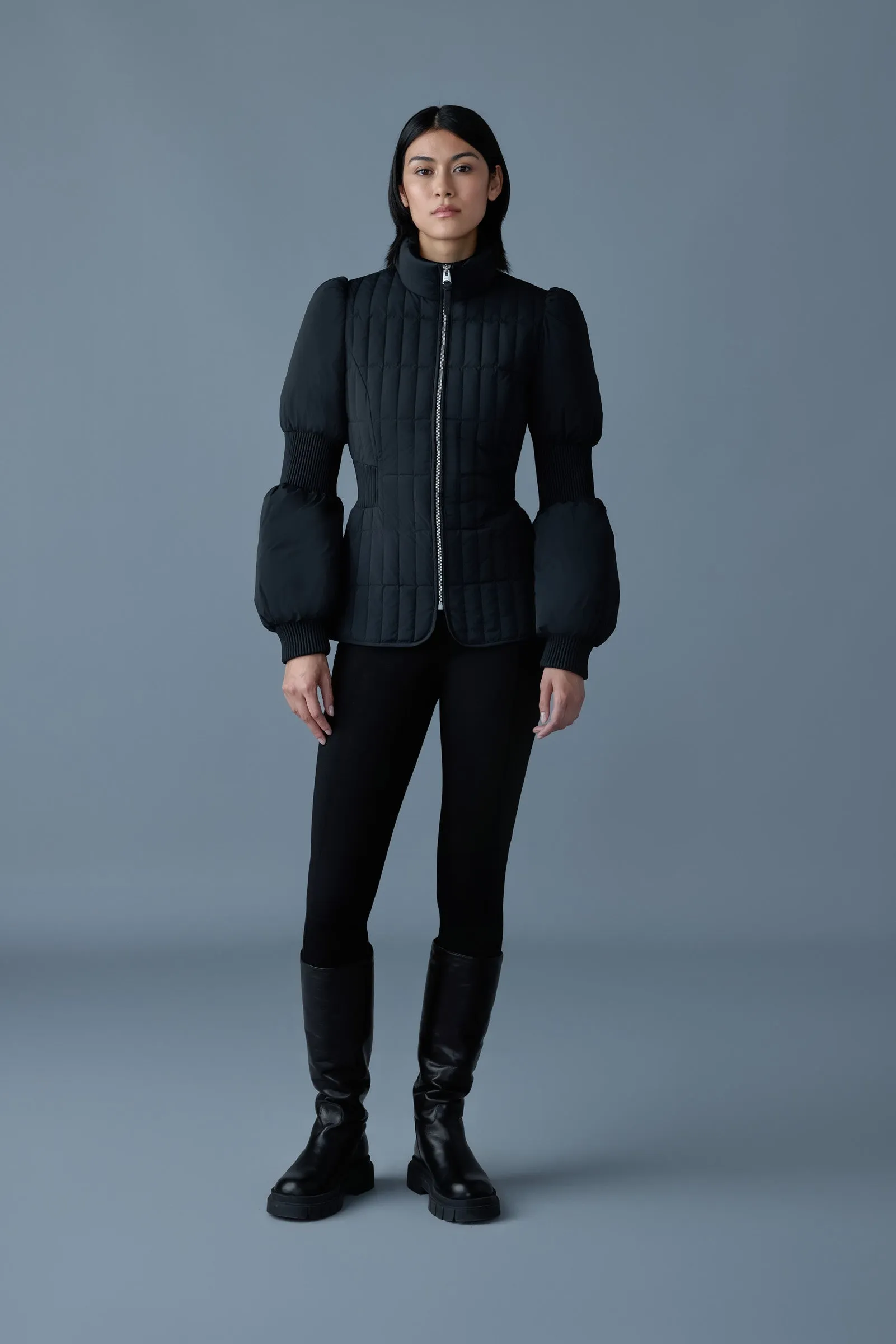 Mackage - Felicia Light Down Quilted Smocked Jacket in Black