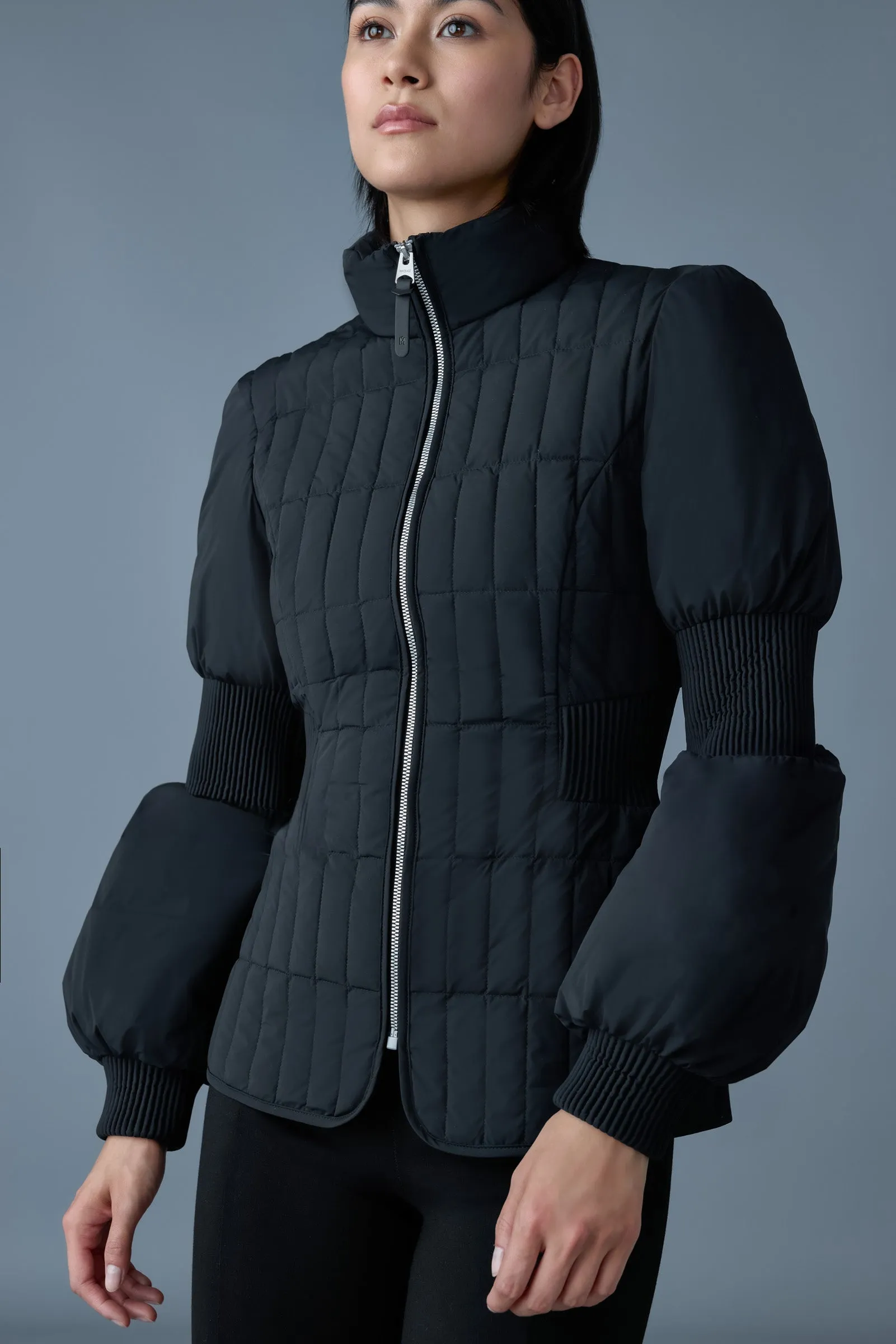 Mackage - Felicia Light Down Quilted Smocked Jacket in Black