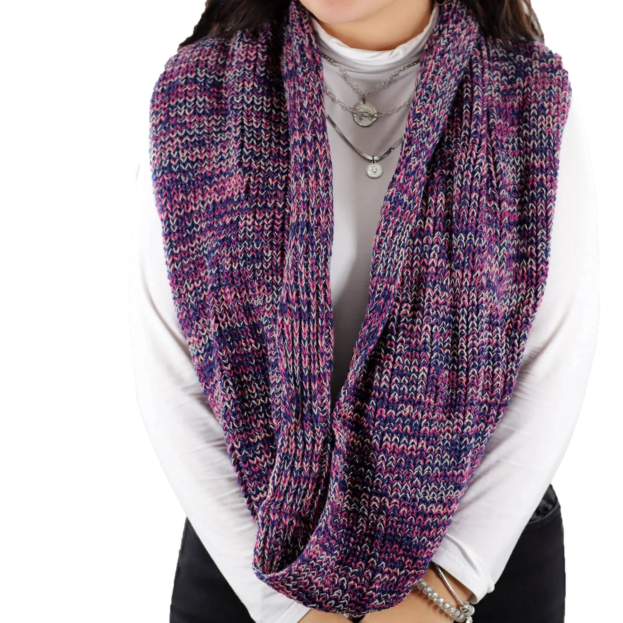 Marled Yarn Snood - Purple