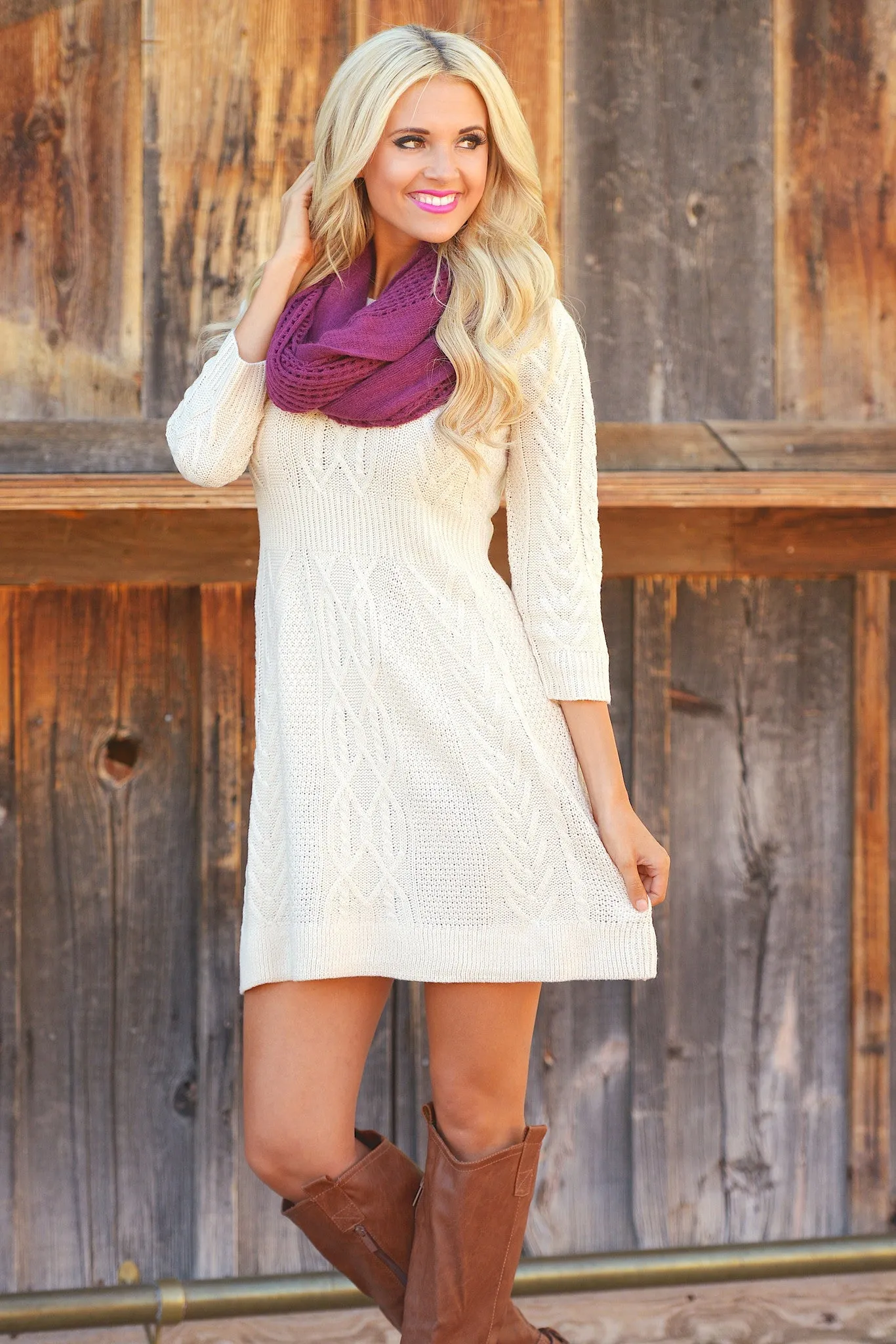 Meeting The Parents Sweater Dress - Oatmeal