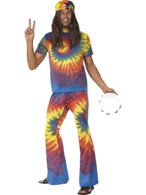 Mens Costume - Tie Dye Top and Flared Trousers