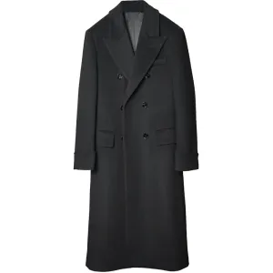 Men's Double Breasted Long Woolen Overcoat - Polo Coat