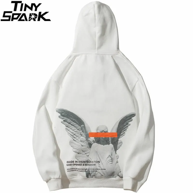 Mens Harajuku Angel God Printed Hoodie